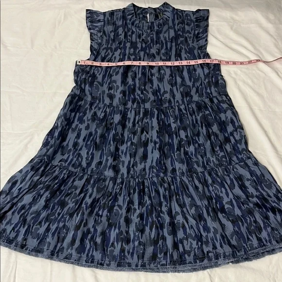 Anthropologie Navy Patterned Mini Dress - Picture 5 of 9